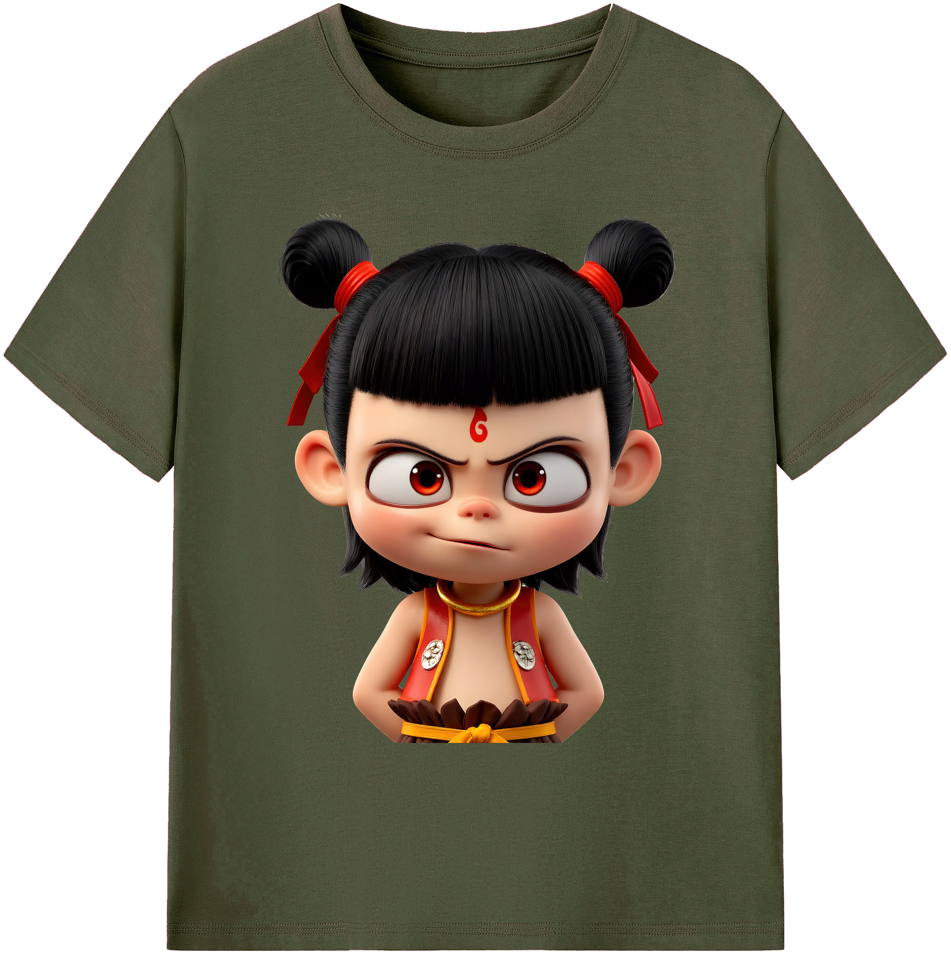 （画像用） Ne Zha 2 ナタ 魔童の大暴れ 綿100％ メンズ半袖Tシャツ｜肌触りやわらか＆通気性